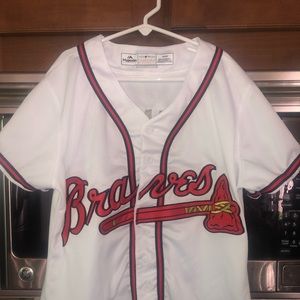 Womens Majestic white Braves Dansby Swanson Jersey